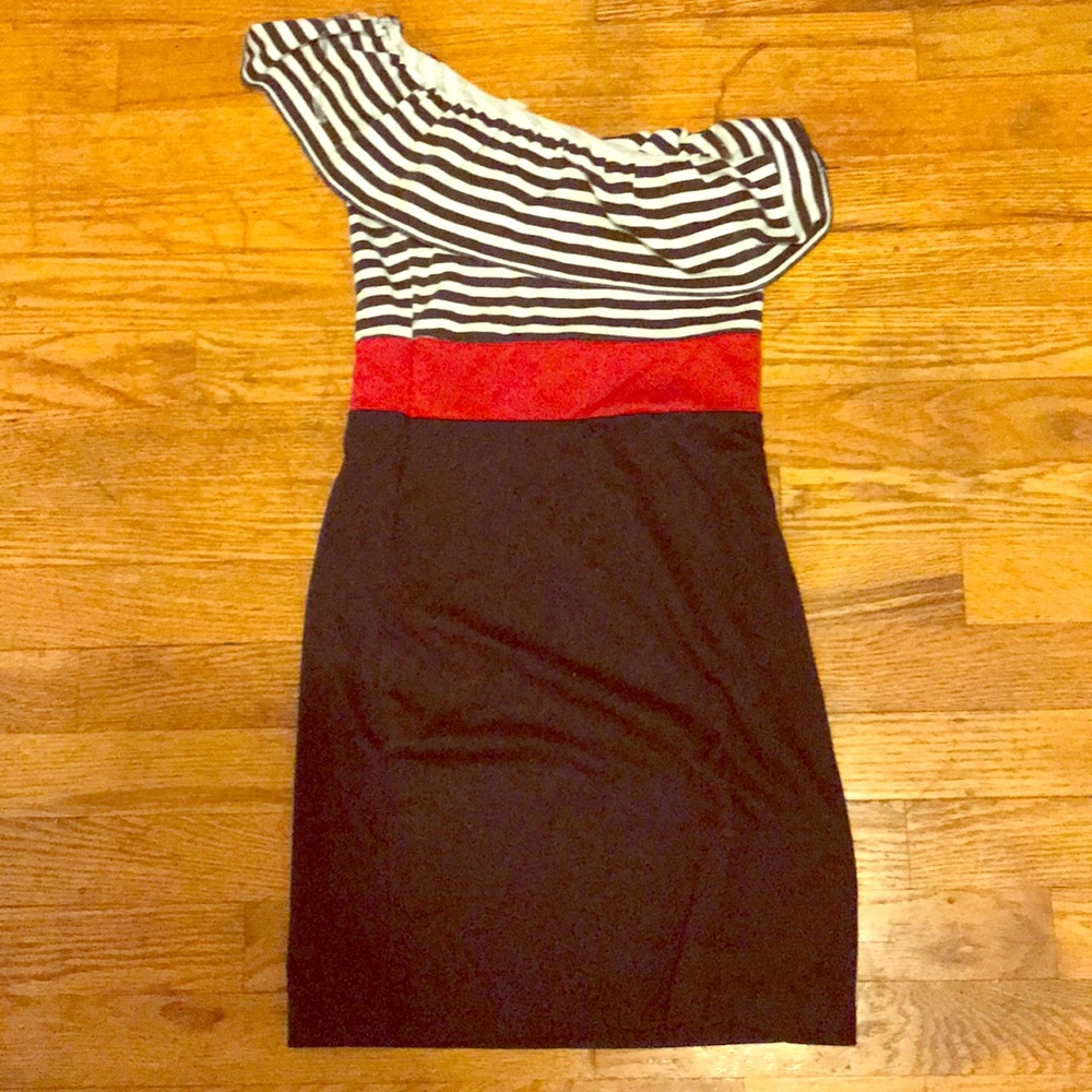 Black white & red Dress